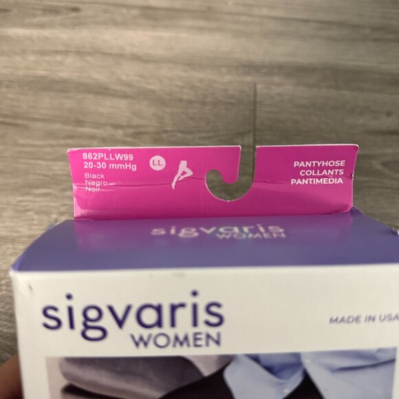 Sigvaris Essential Opaque Black Medical Compression Hosiery Panty Hose Size LL - Picture 4 of 5